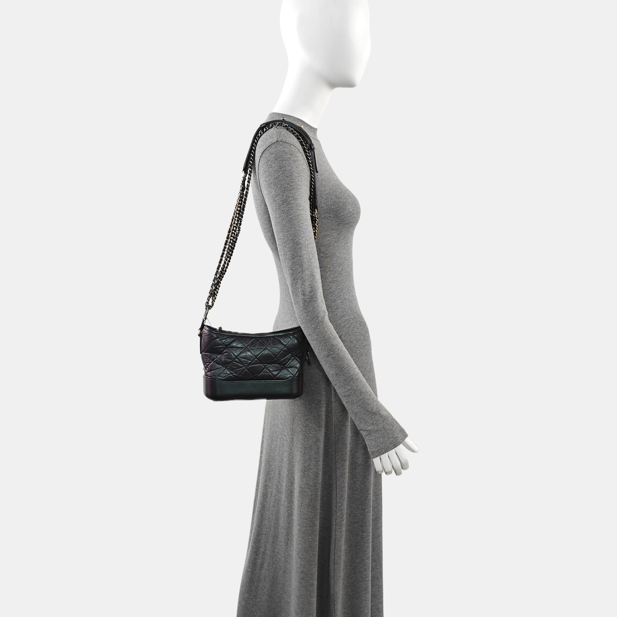 GABRIELLE Small Quilted Calfskin Metallic