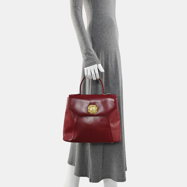 Calfskin Top Handle Bag Red
