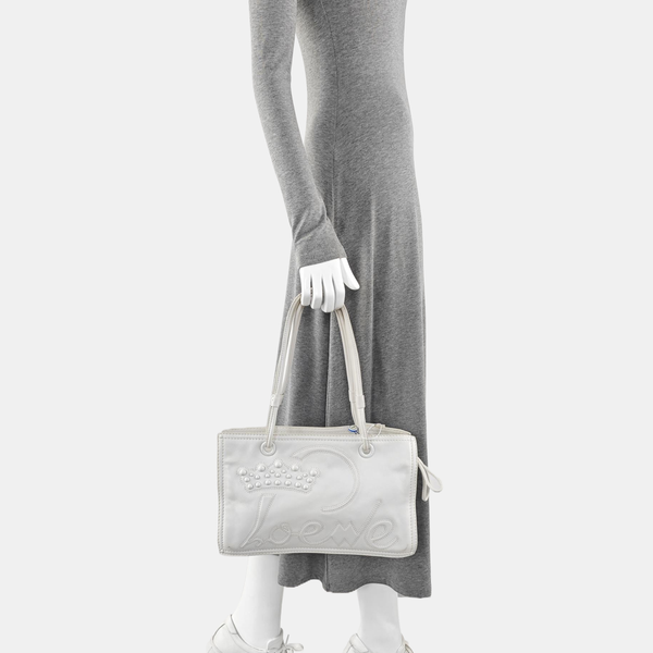 Quilted Calfskin Tote Bag White