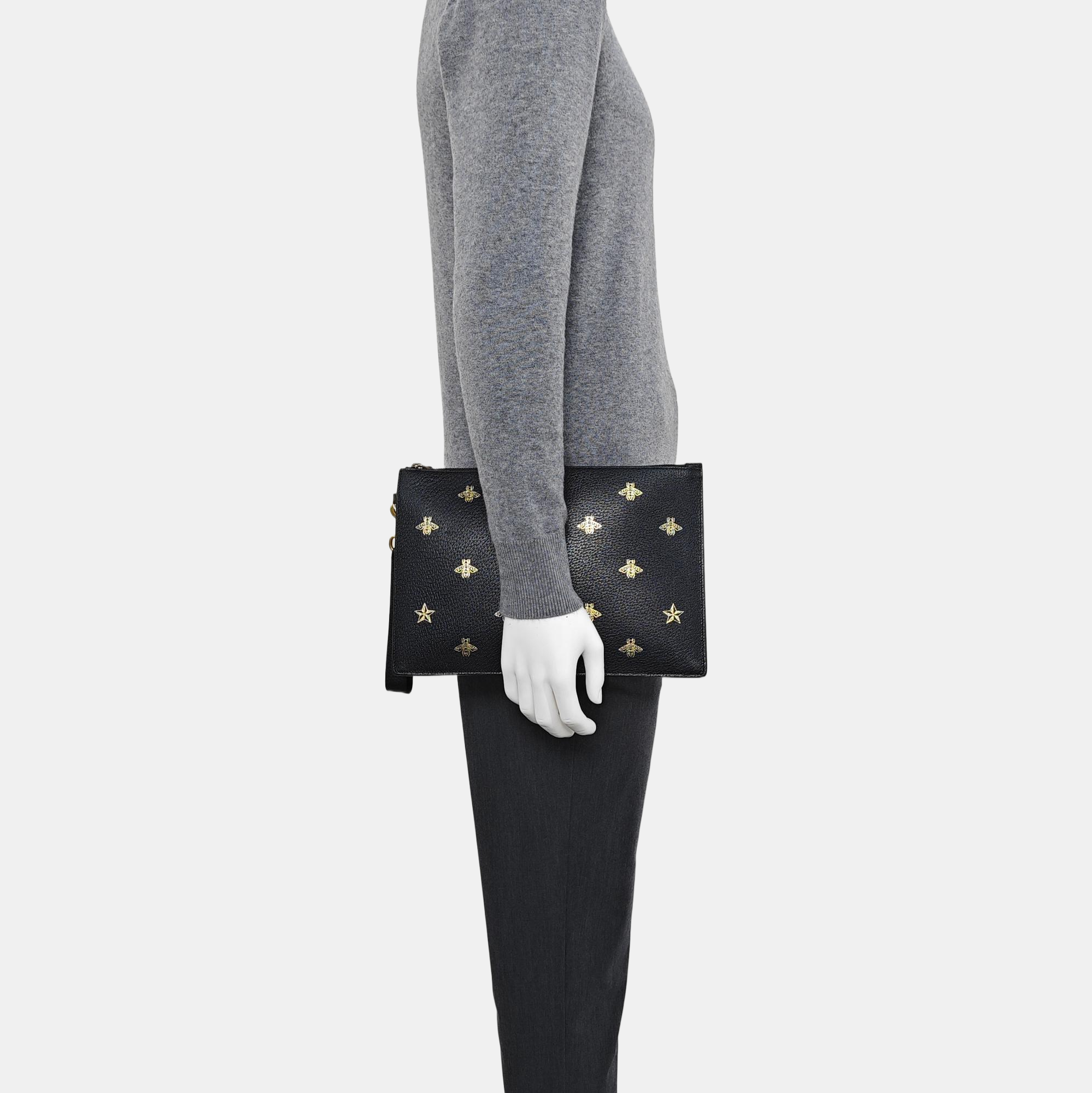Bee Web Calfskin Black