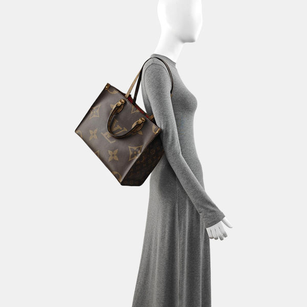 Authenticated pre-owned  ONTHEGO MM Monogram Coated Canvas Brown - Tote Bag at Looply