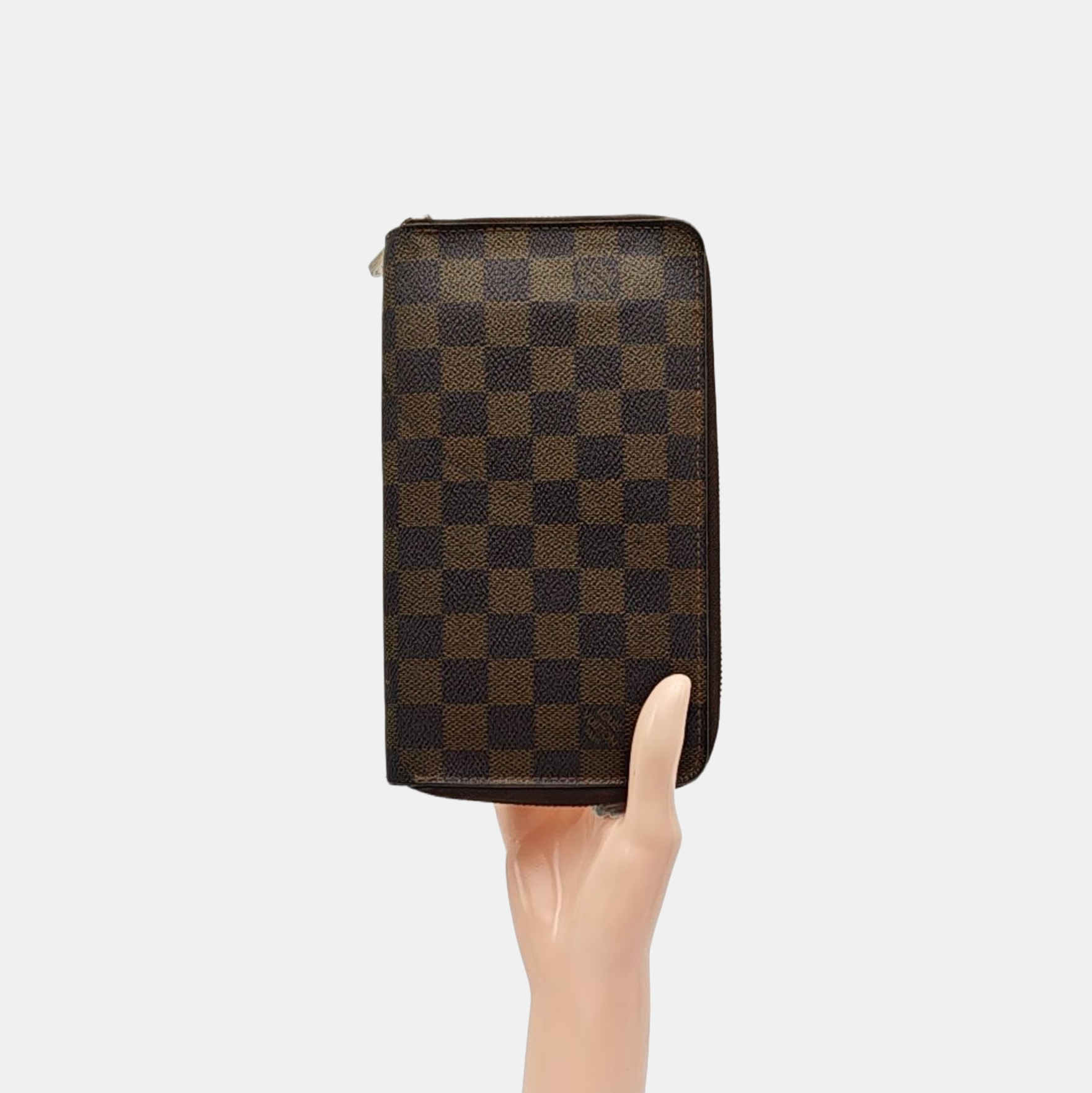 ZIPPY Damier Ebene Coated Canvas Brown Wallet