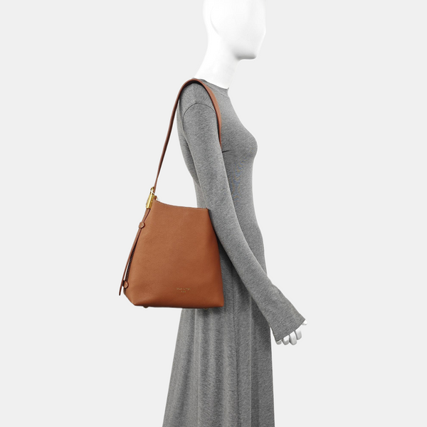 LOW KEY HOBO PM Monogram Calfskin Brown
