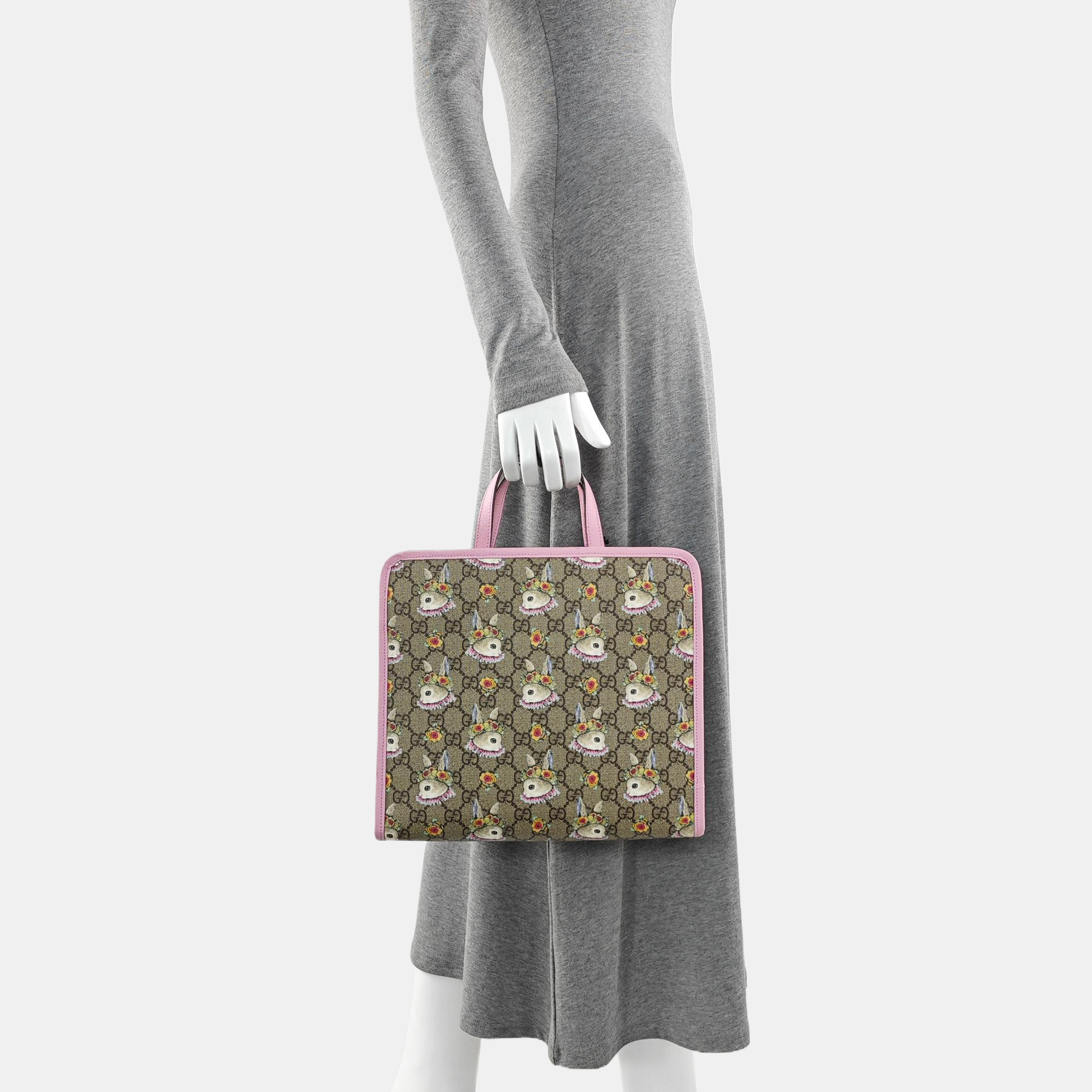 Monogram Coated Canvas Tote Bag Beige