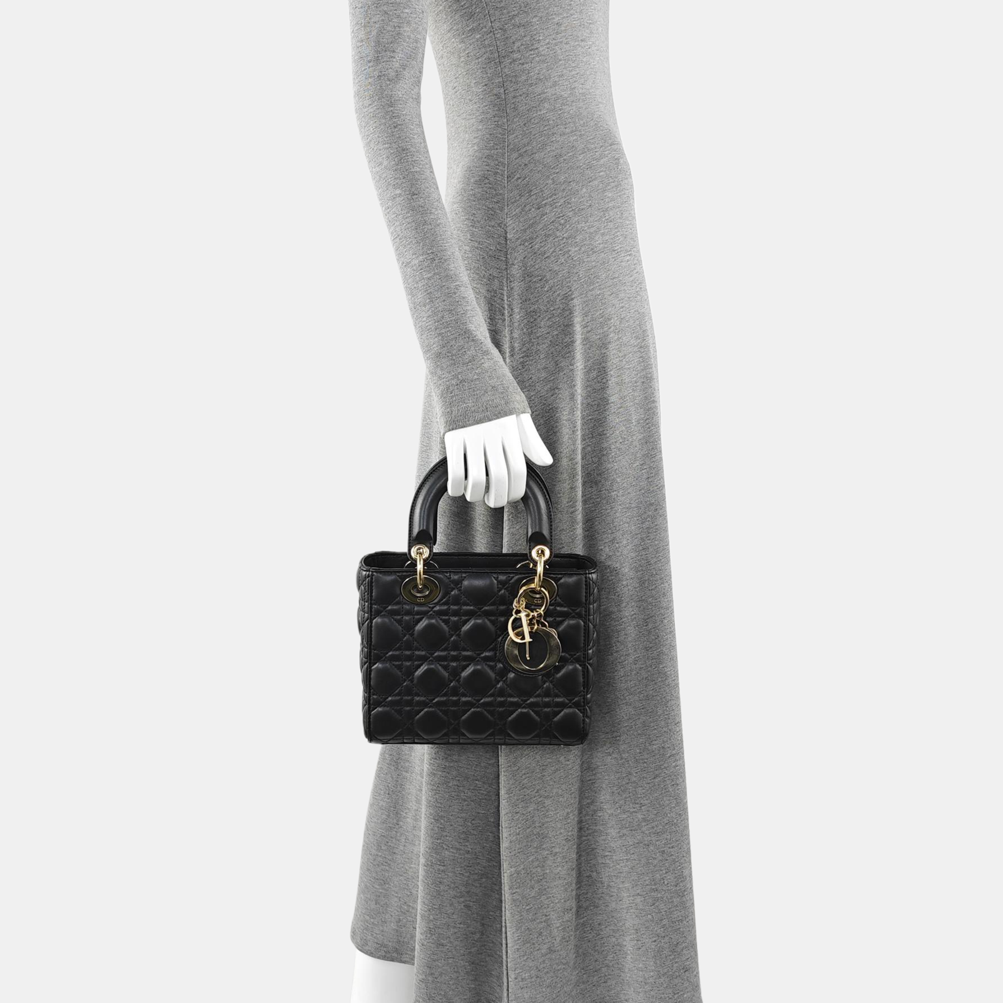 Lady Dior Small Cannage Lambskin Black