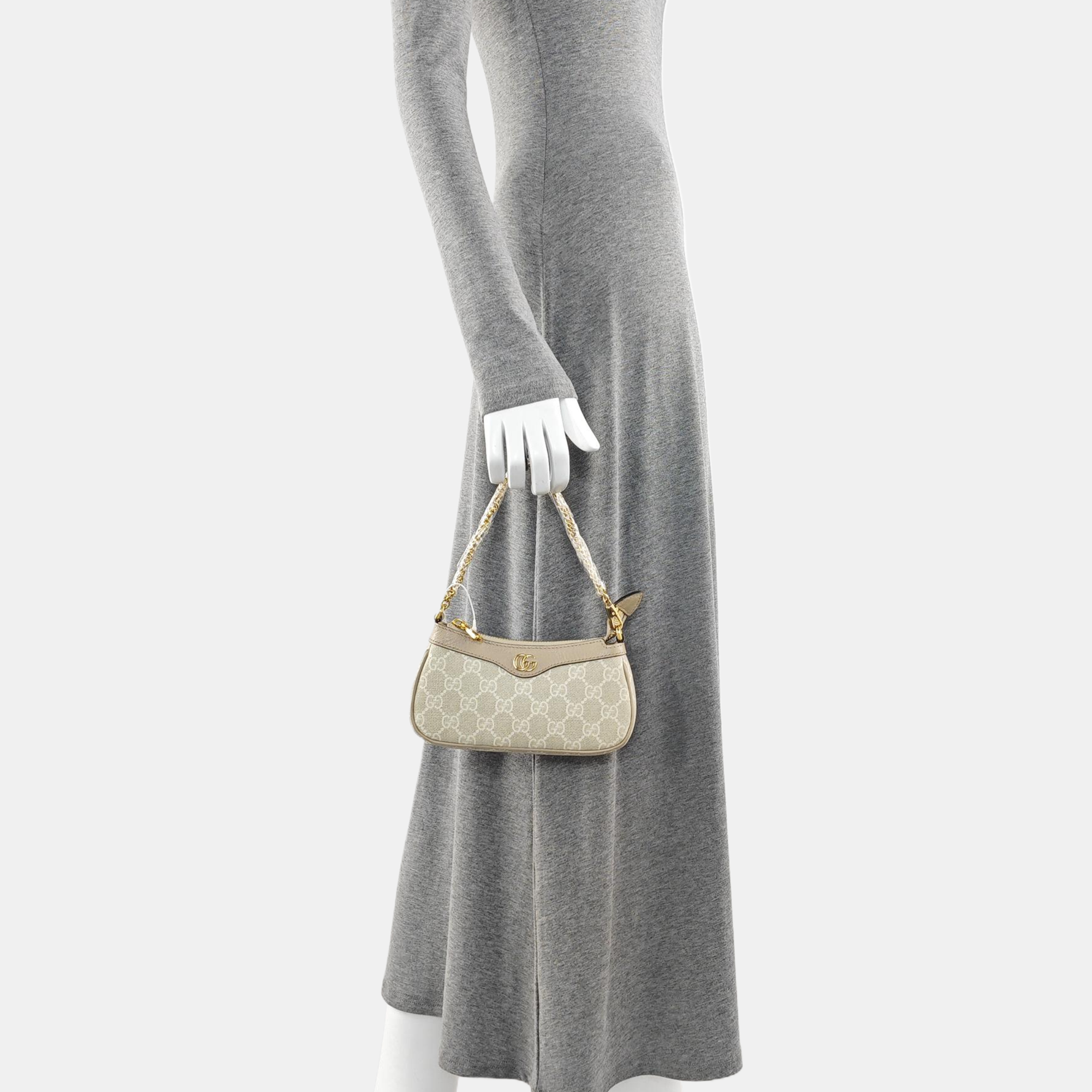 Ophidia Mini Monogram Coated Canvas Beige