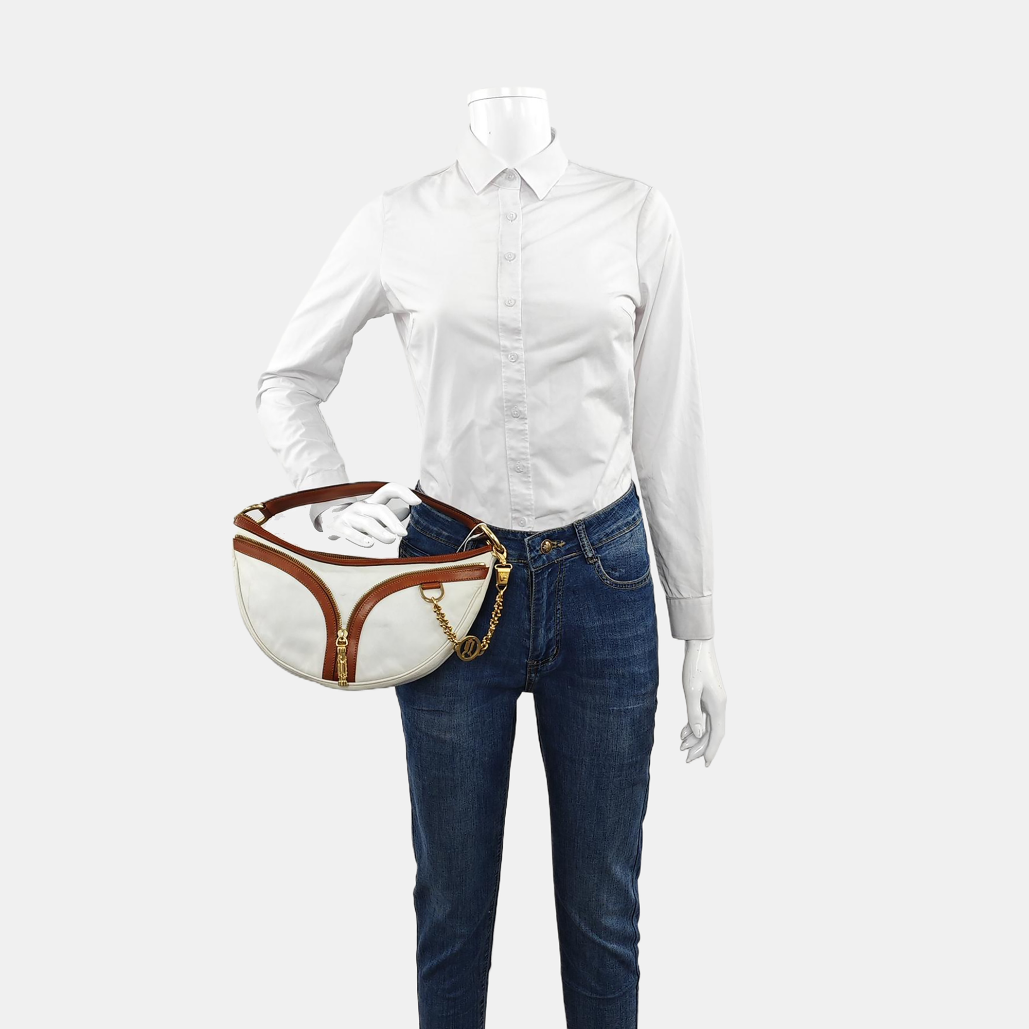 Calfskin Top Handle Bag White