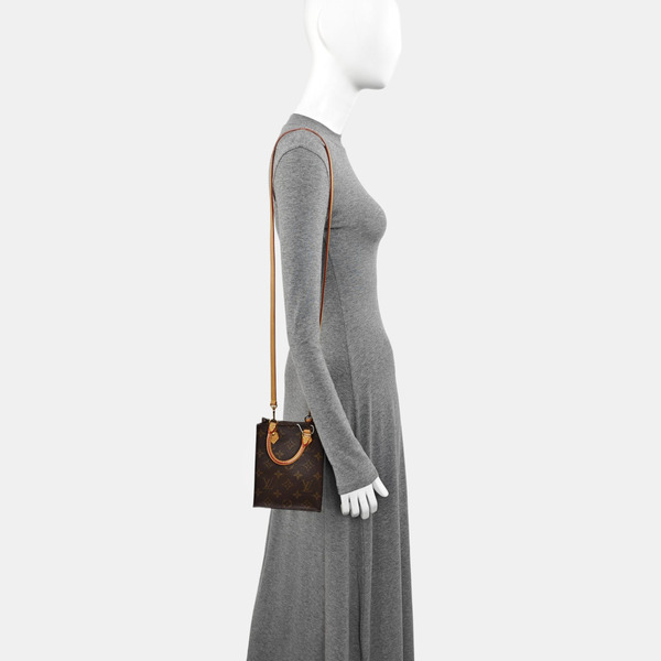 SAC PLAT Mini Monogram Coated Canvas Brown