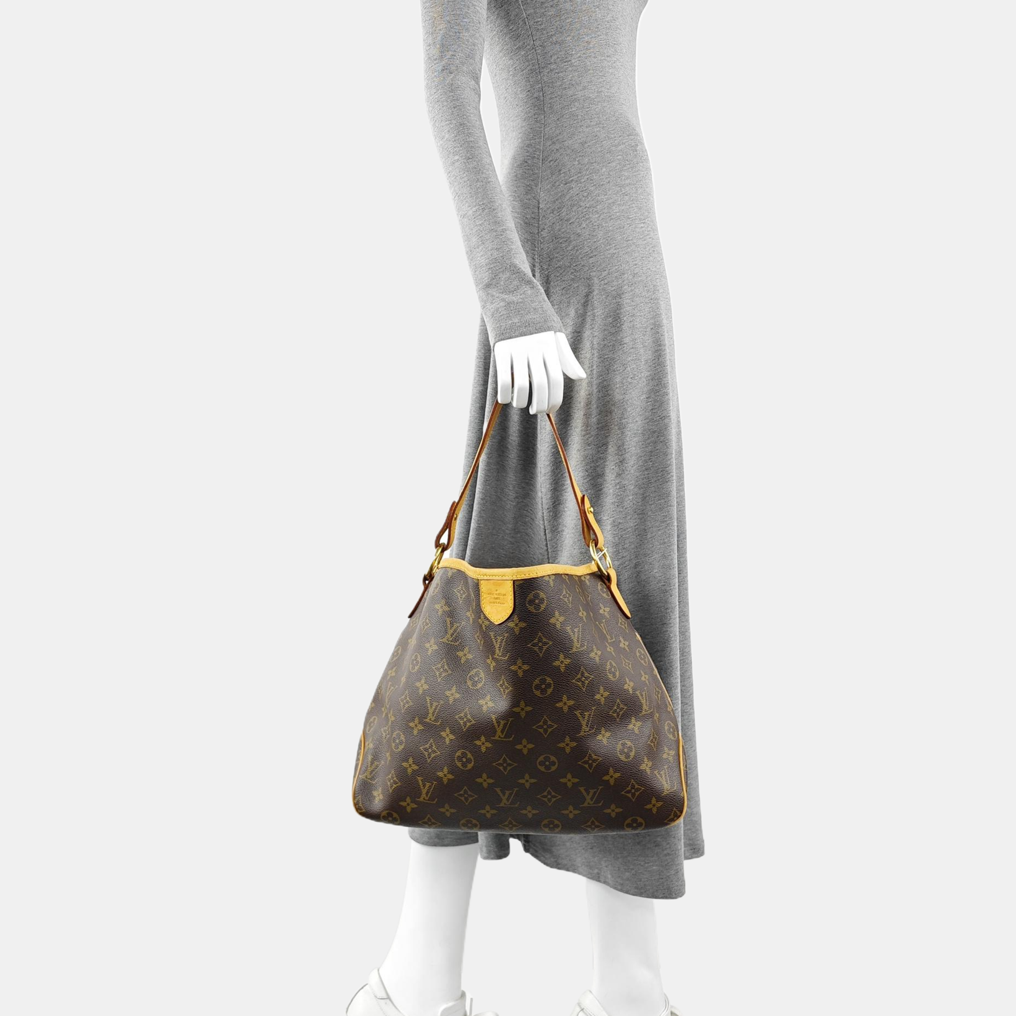Monogram Coated Canvas Top Handle Bag Brown
