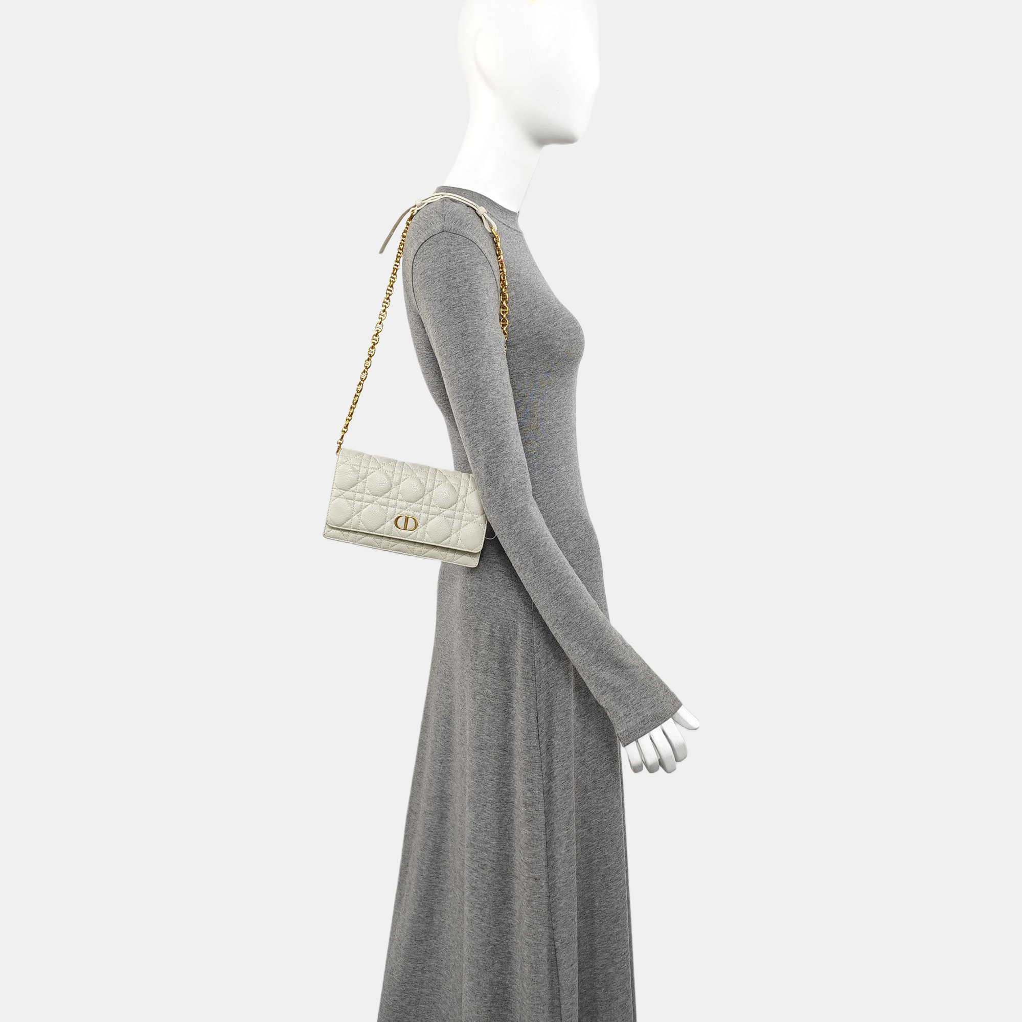 Cannage Calfskin Belt Bag White