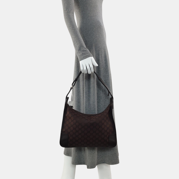 Monogram Canvas Shoulder Bag Brown