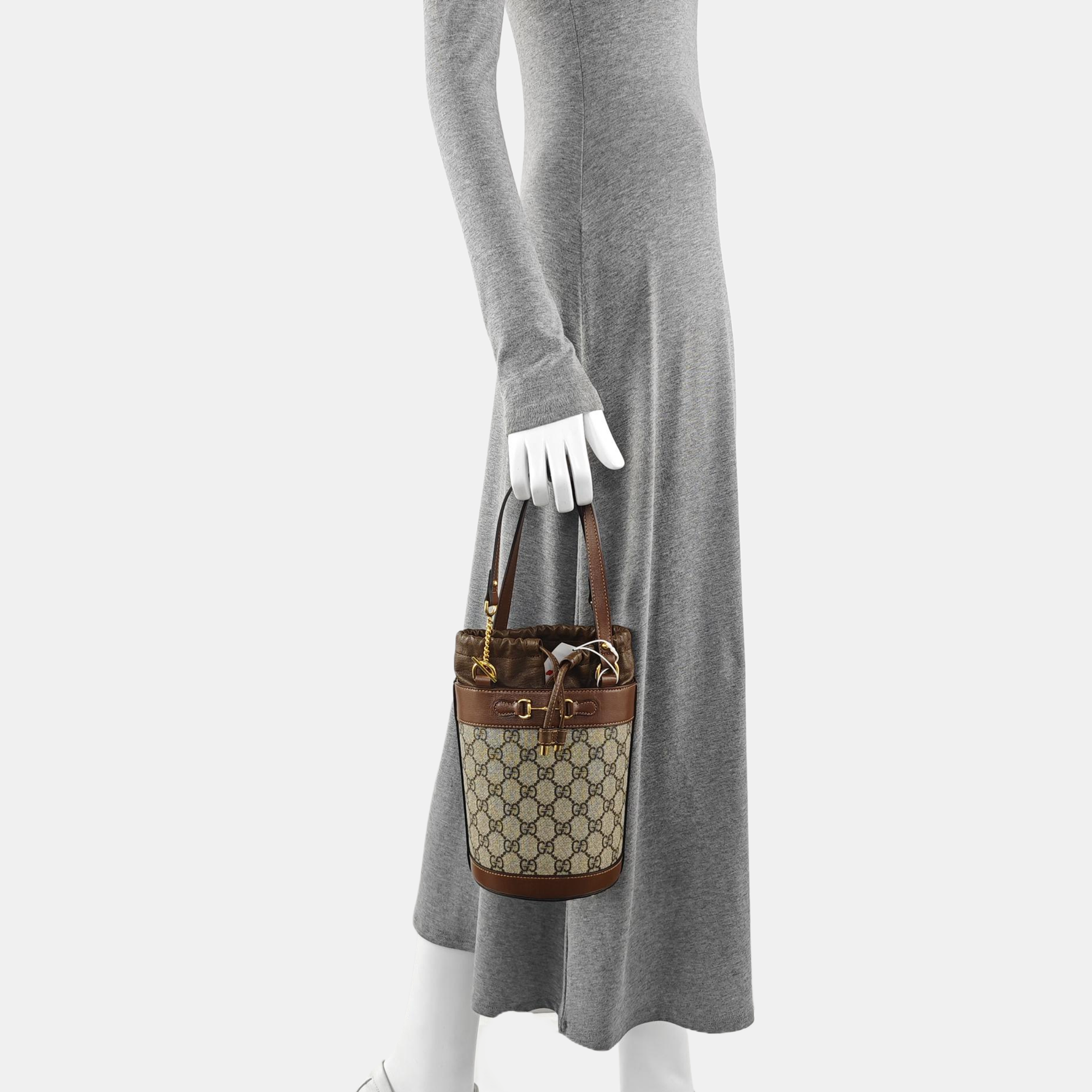 Horsebit 1955 Small Coated Canvas Beige