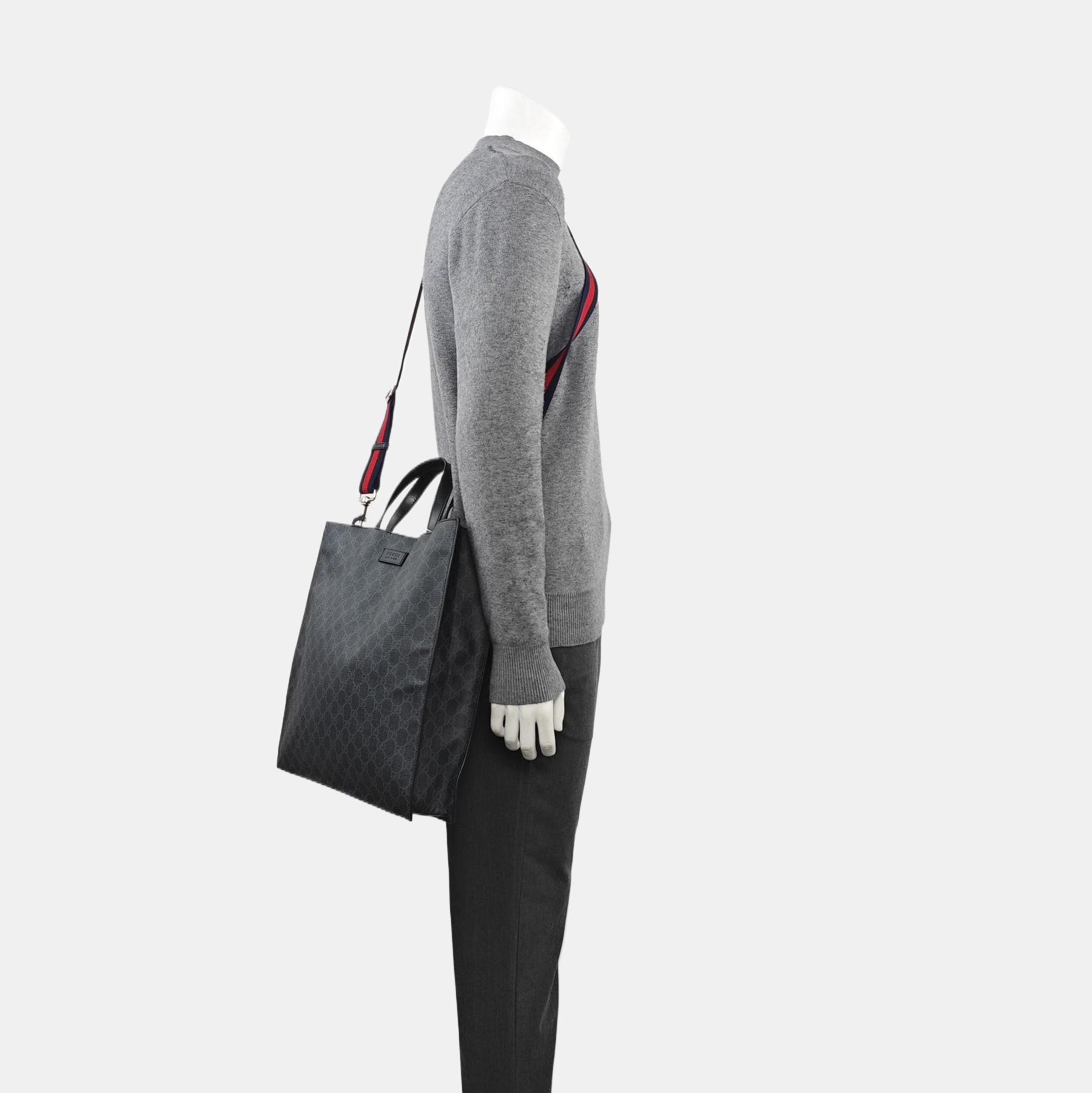 Monogram Coated Canvas Tote Bag Black