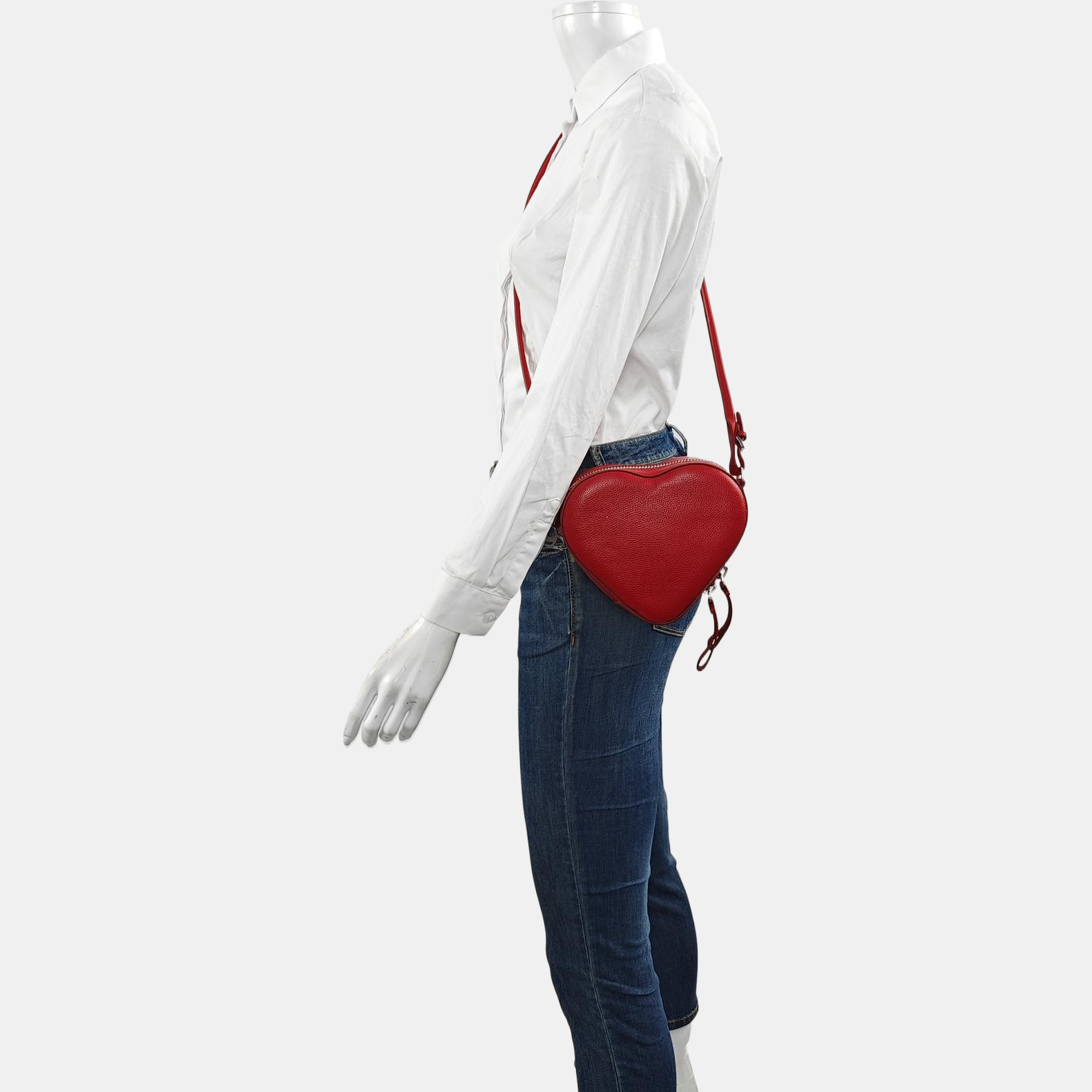 Leather Shoulder Bag Red