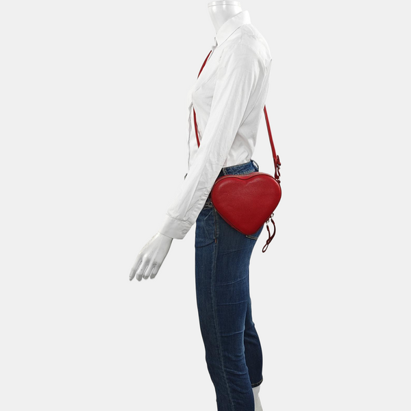 Leather Shoulder Bag Red