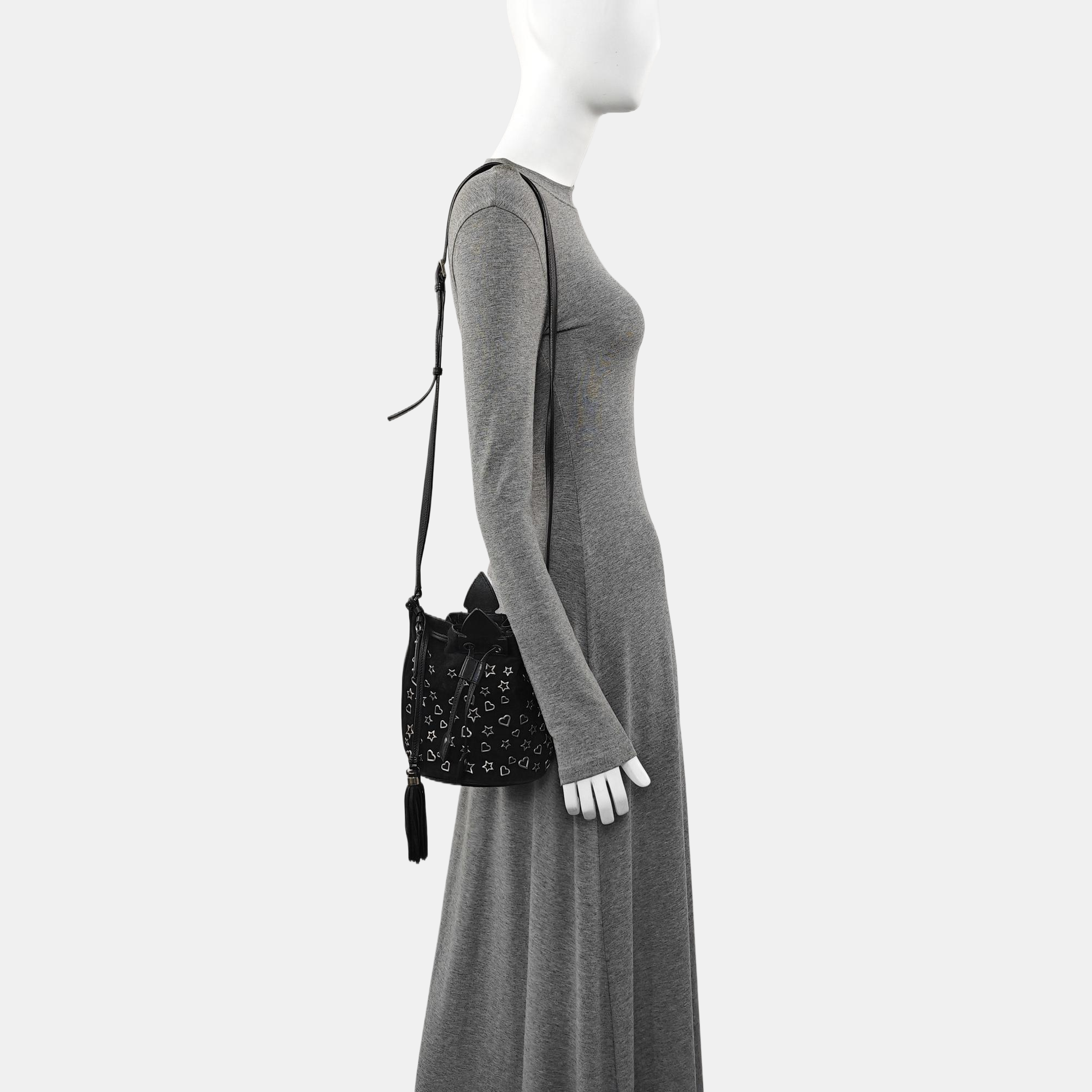 Suede Bucket Bag Black