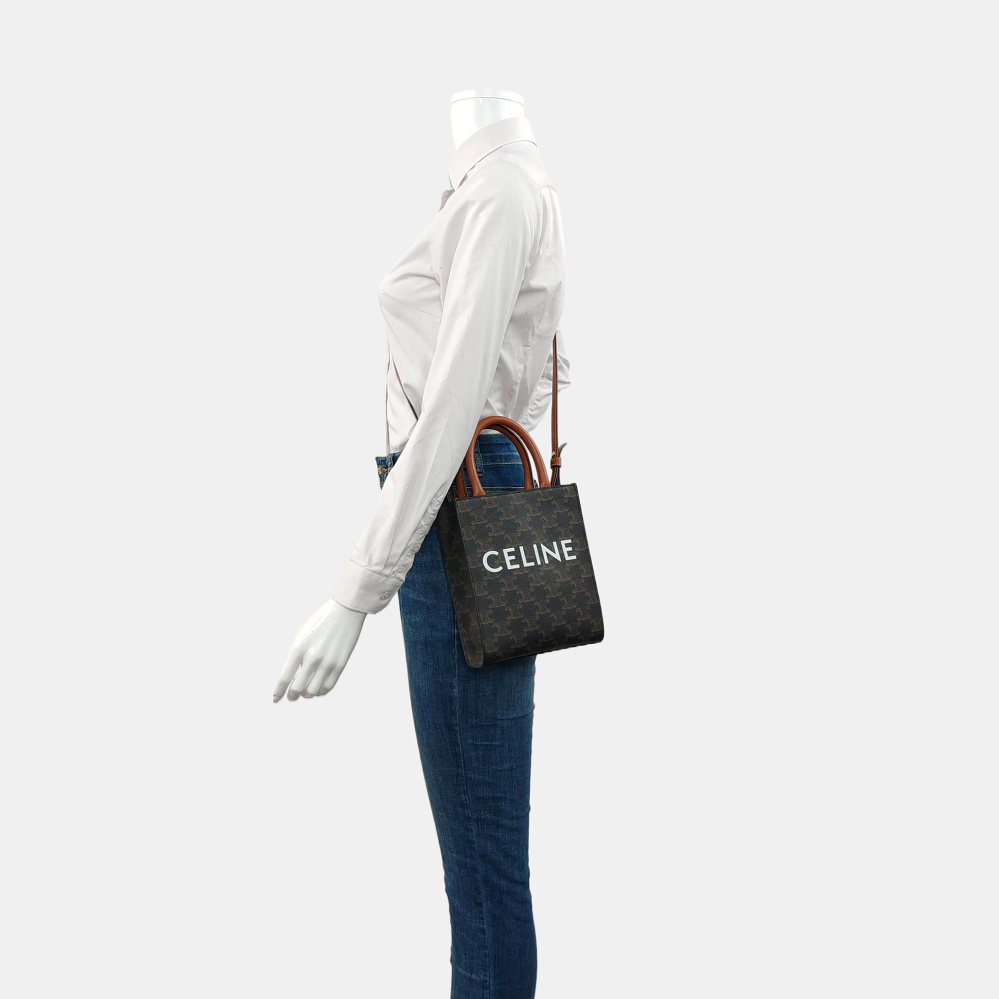 CABAS CELINE Mini Coated Canvas Brown