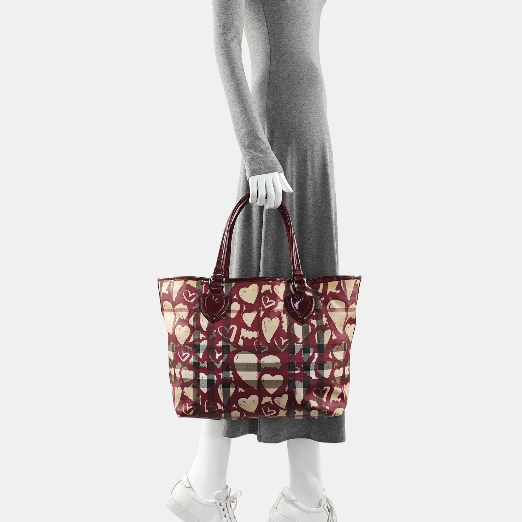 Coated Canvas Tote Bag Red