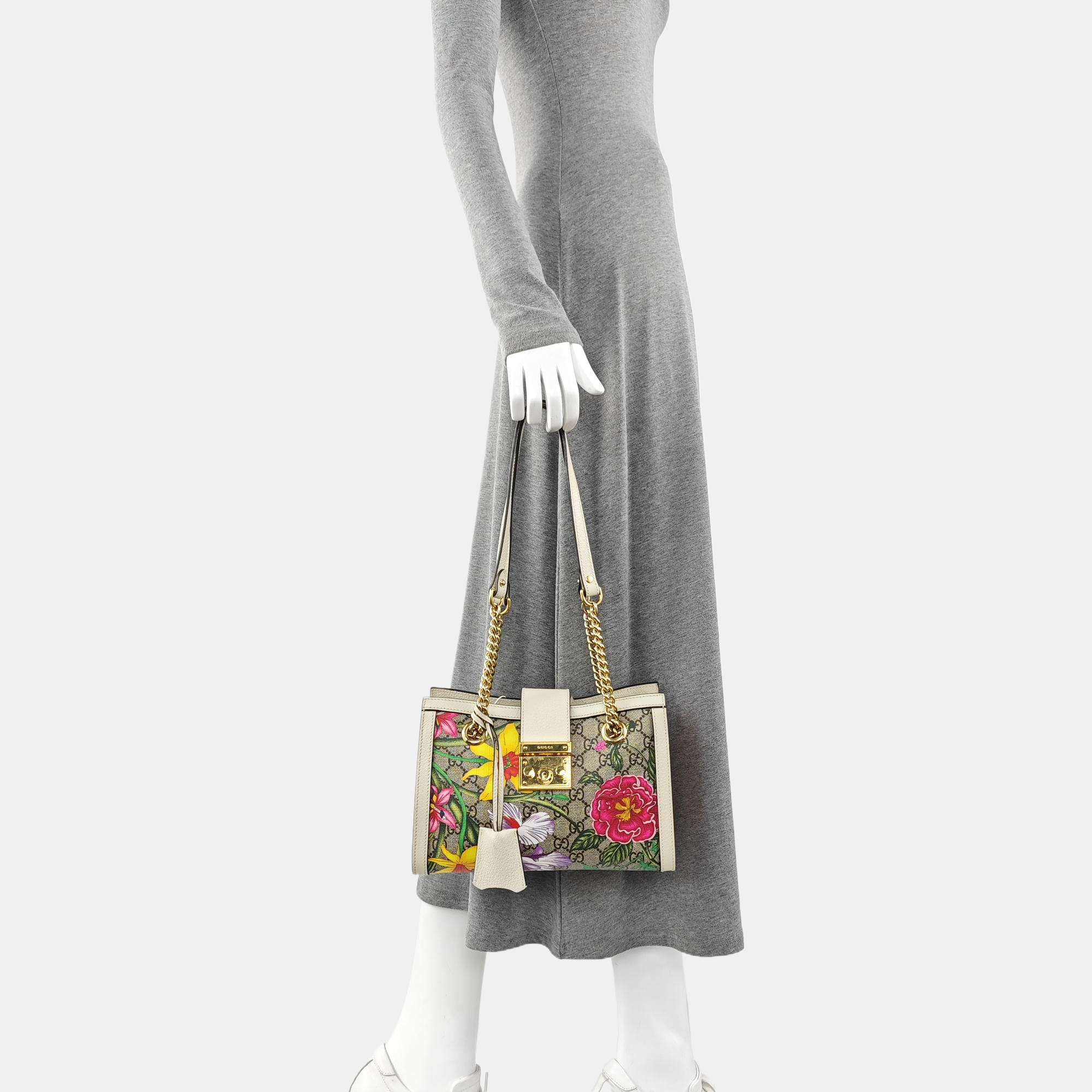 Padlock Small Monogram Coated Canvas Beige