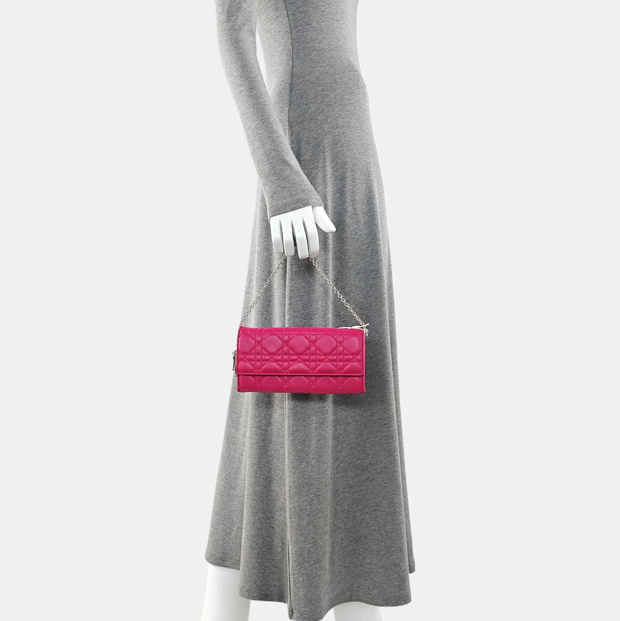 Cannage Lambskin Top Handle Bag Red