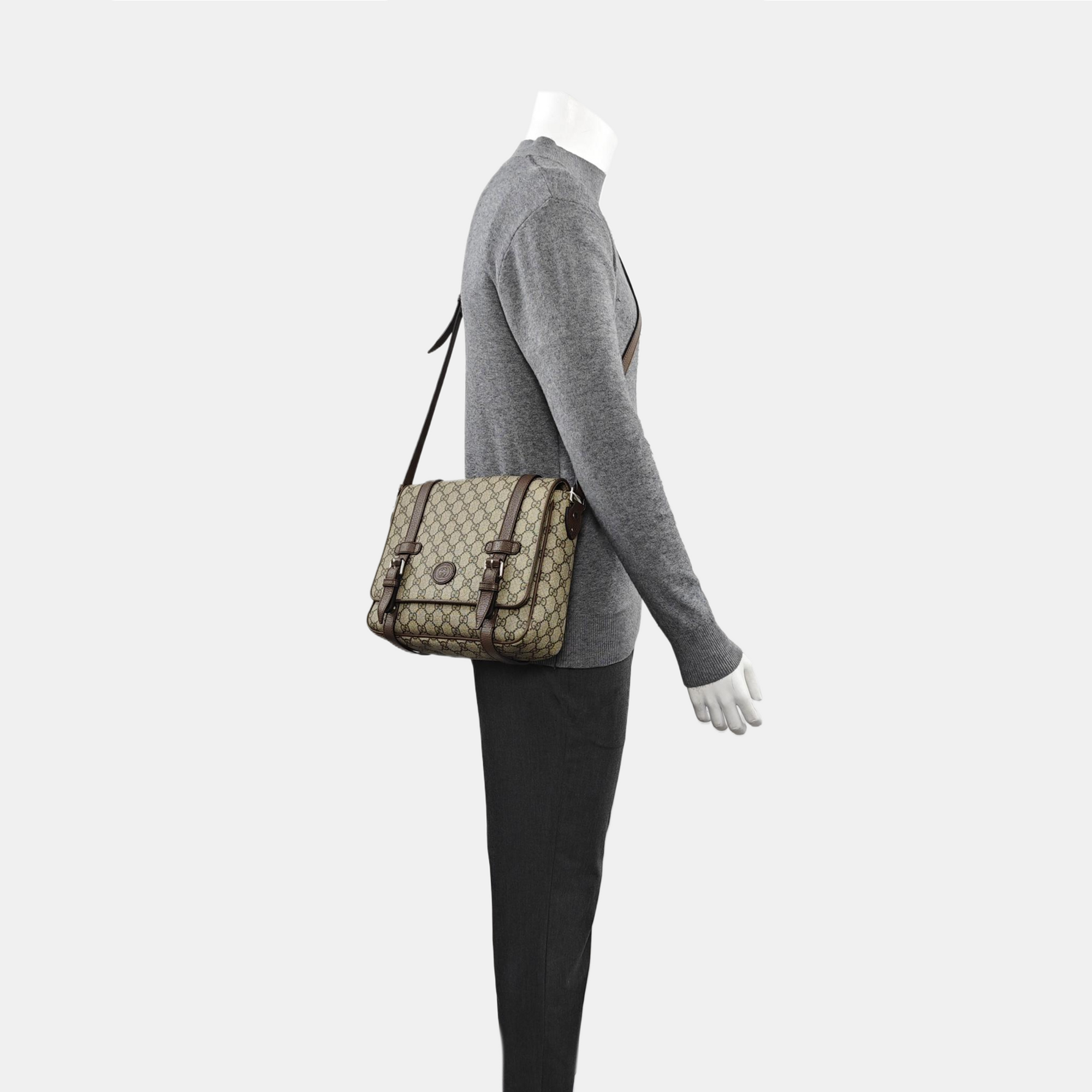 Monogram Coated Canvas Crossbody Bag Brown