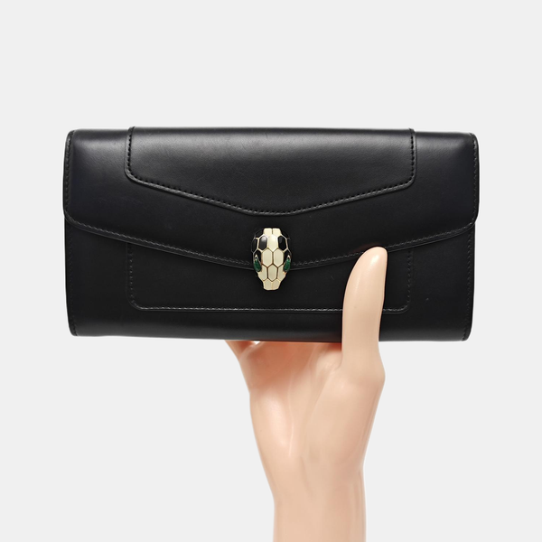 SERPENTI FOREVER Calfskin Black Wallet