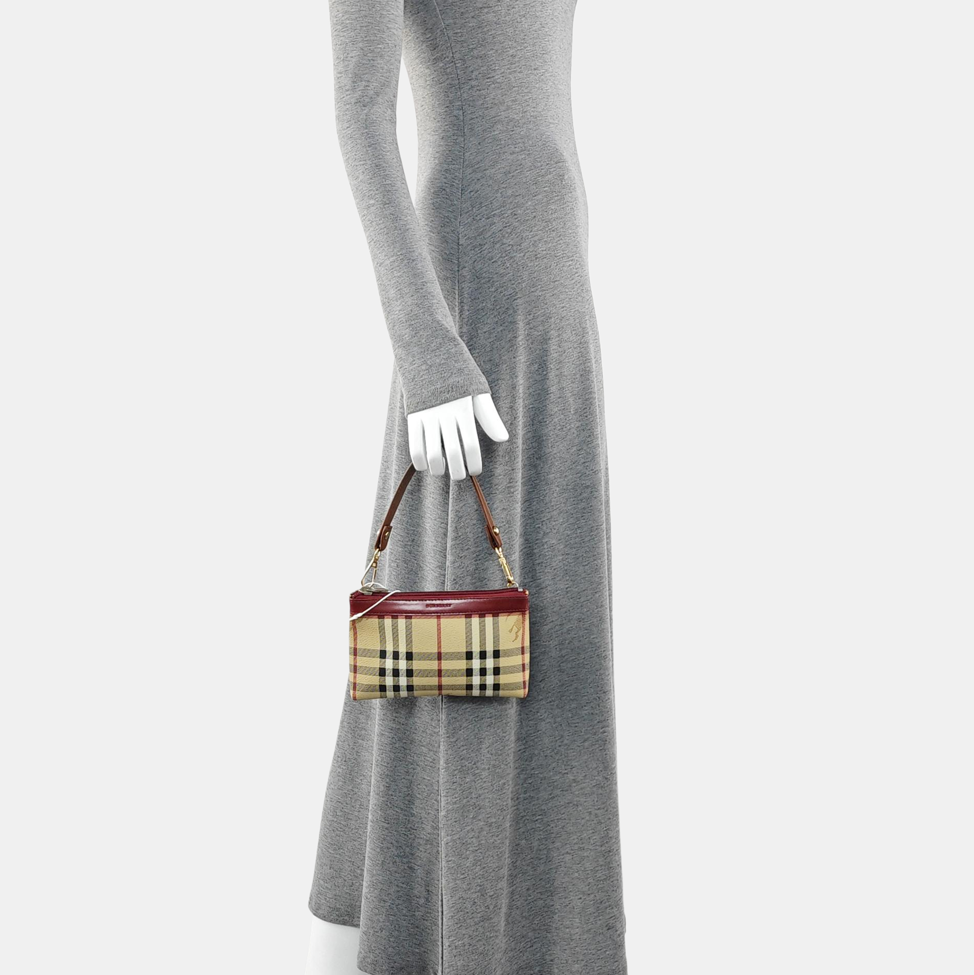 Coated Canvas Top Handle Bag Brown
