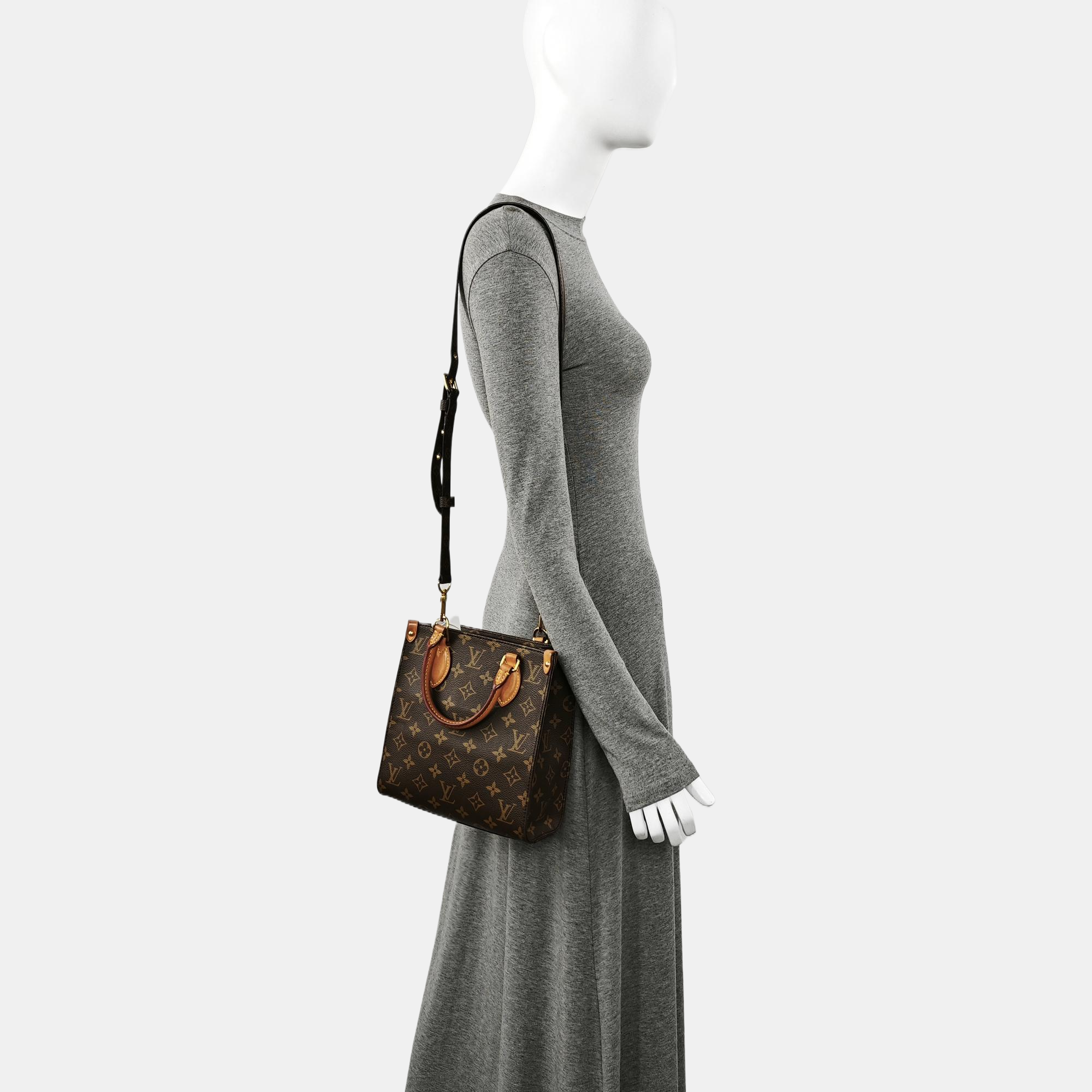 SAC PLAT BB Monogram Coated Canvas Brown