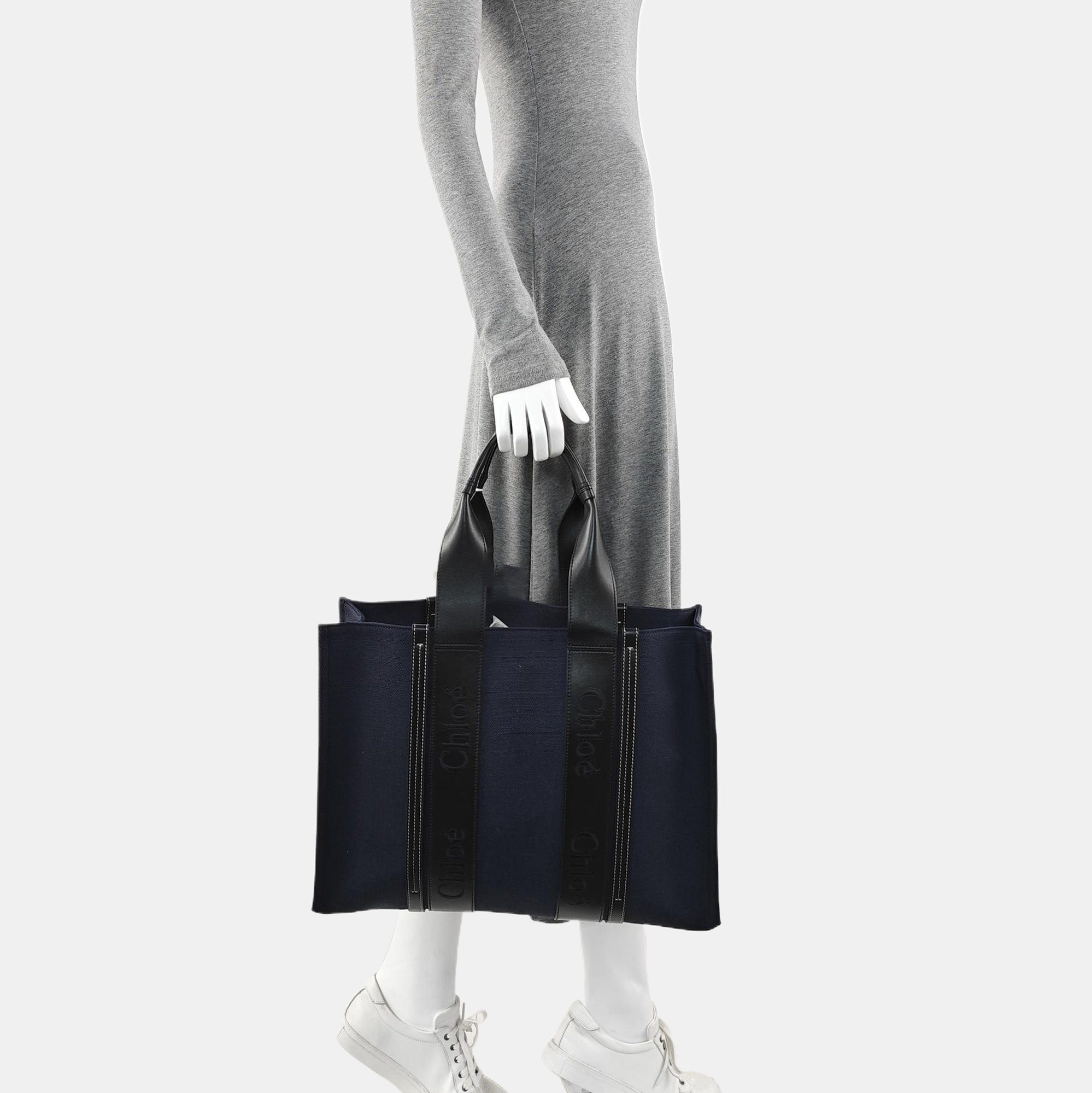 Canvas Top Handle Bag Blue