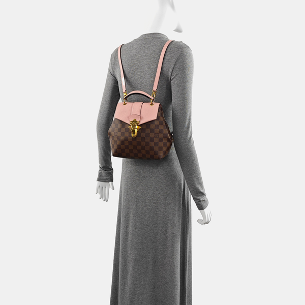 CLAPTON Damier Ebene Coated Canvas Brown