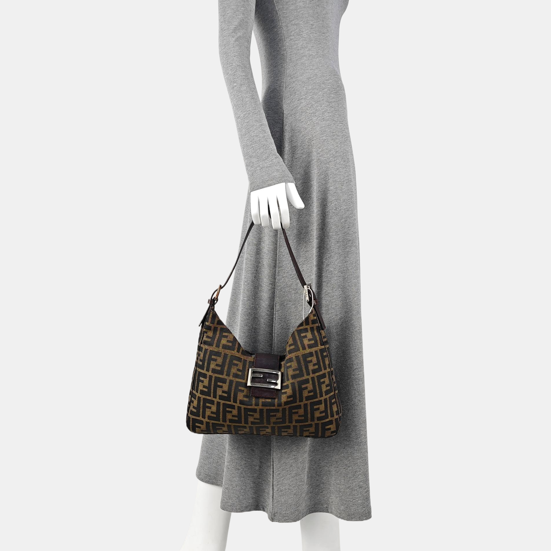 Fabric Shoulder Bag Brown