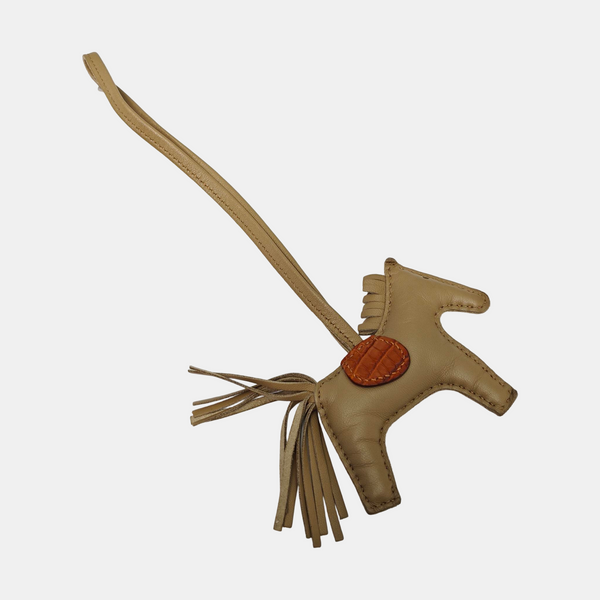 Leather Bag Charm Brown