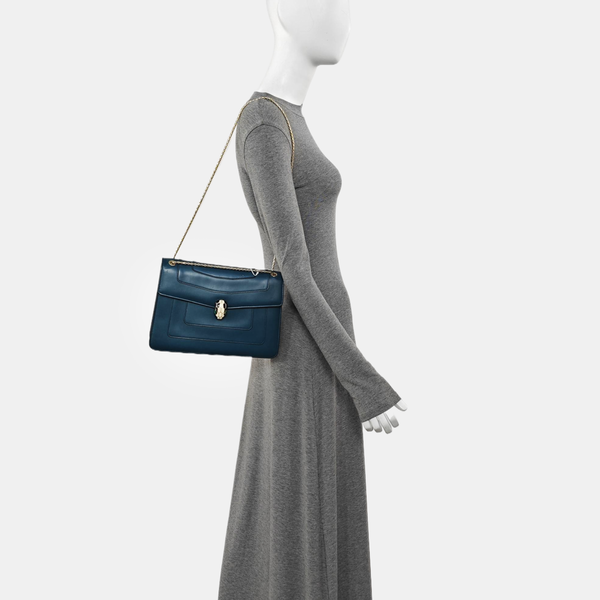 SERPENTI FOREVER Medium Calfskin Blue