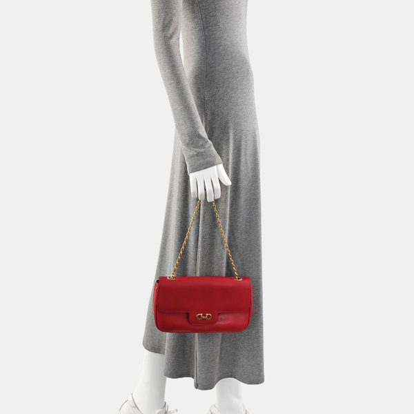 Calfskin Shoulder Bag Red