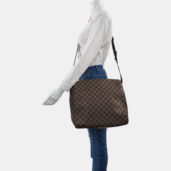 BASTILLE Damier Ebene Coated Canvas Brown