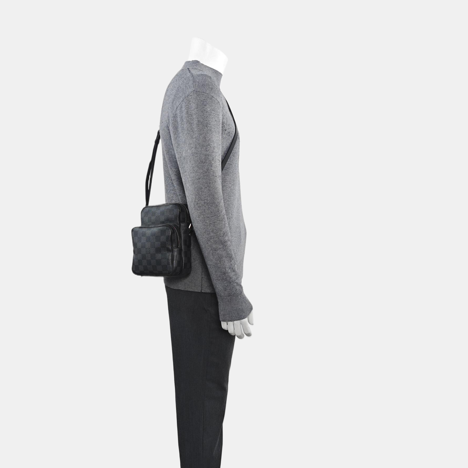 REM Damier Graphite Coated Canvas Gray