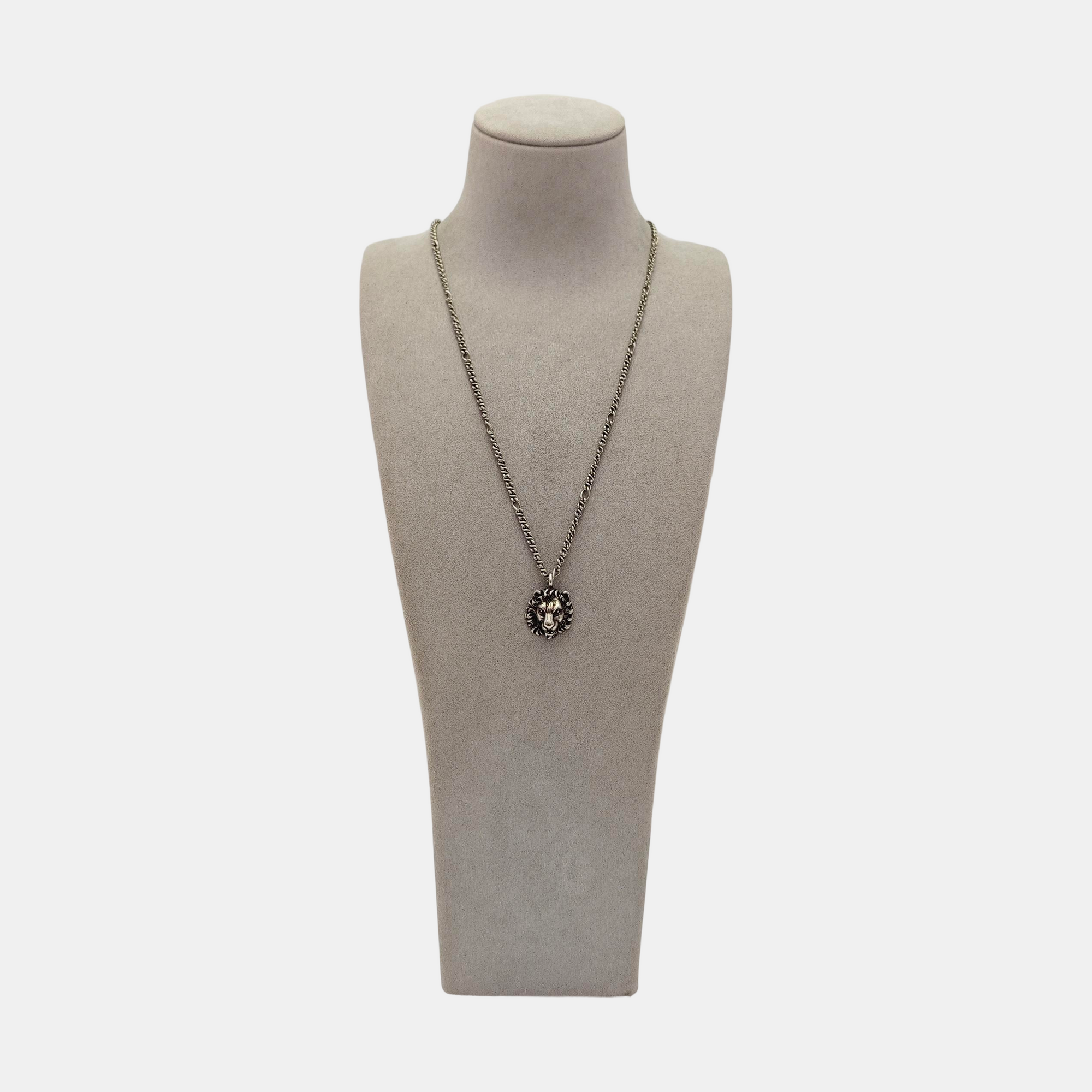 Lion Head Metal Gray Necklace