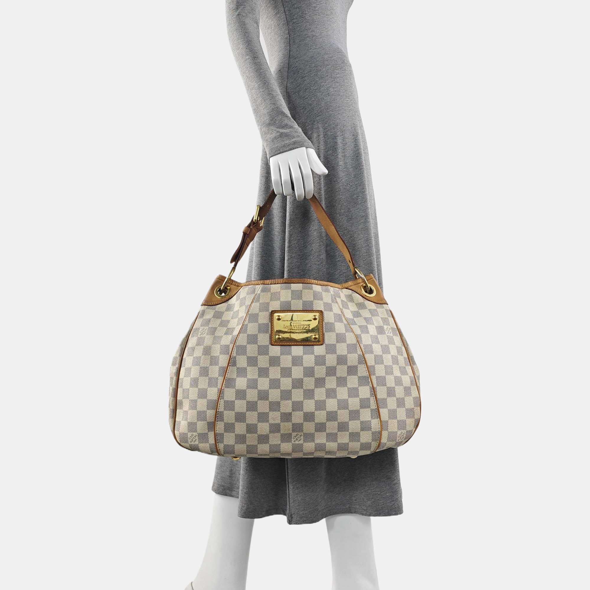 GALLIERA PM Damier Azur Coated Canvas White
