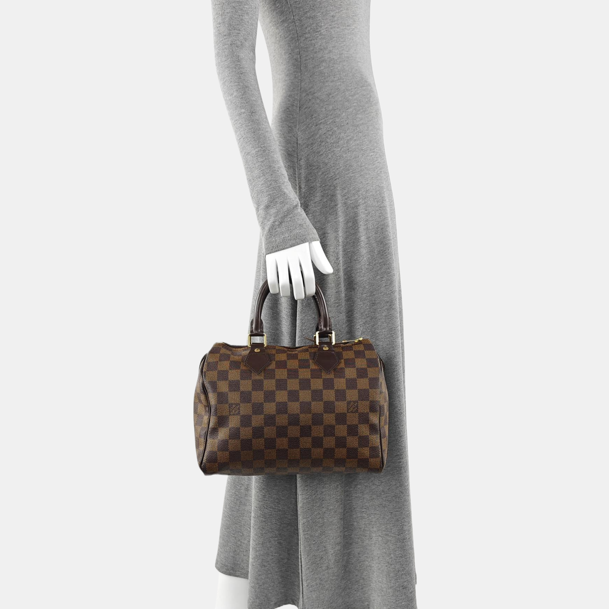 SPEEDY 25 Damier Ebene Coated Canvas Brown