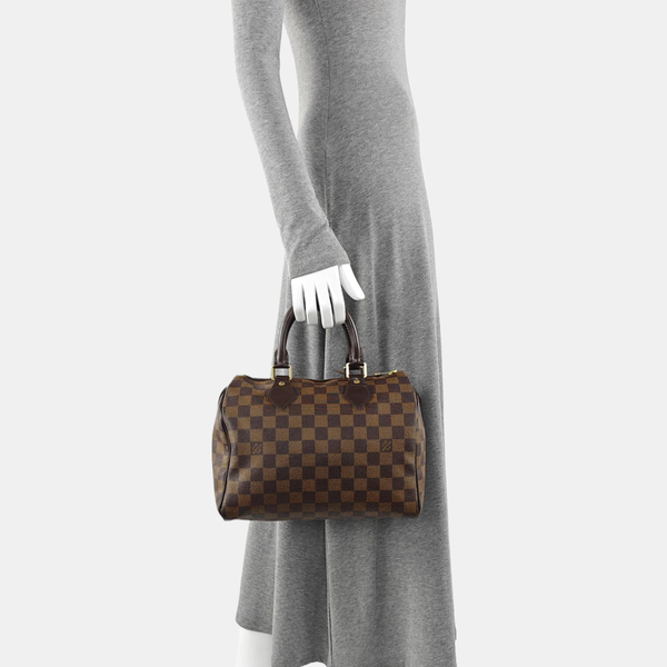 SPEEDY 25 Damier Ebene Coated Canvas Brown