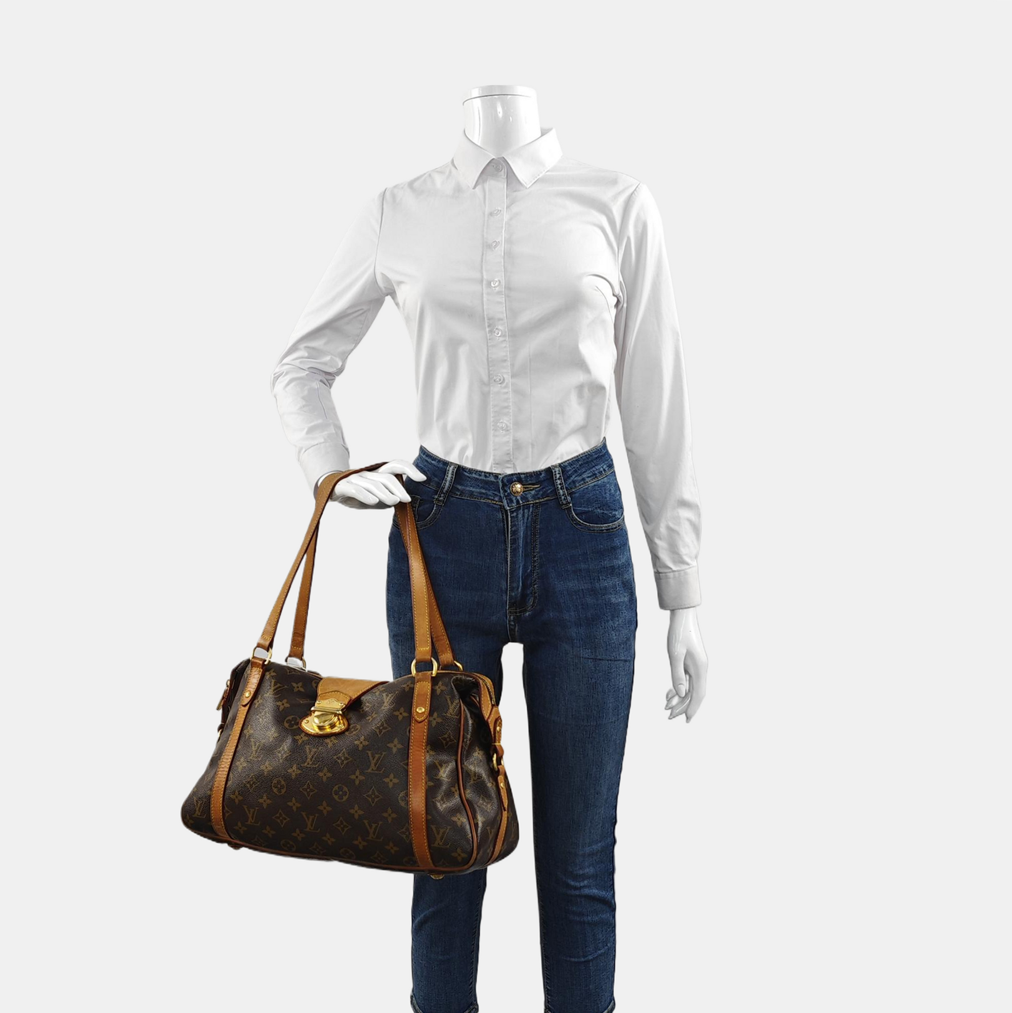 STRESA Monogram Coated Canvas Brown