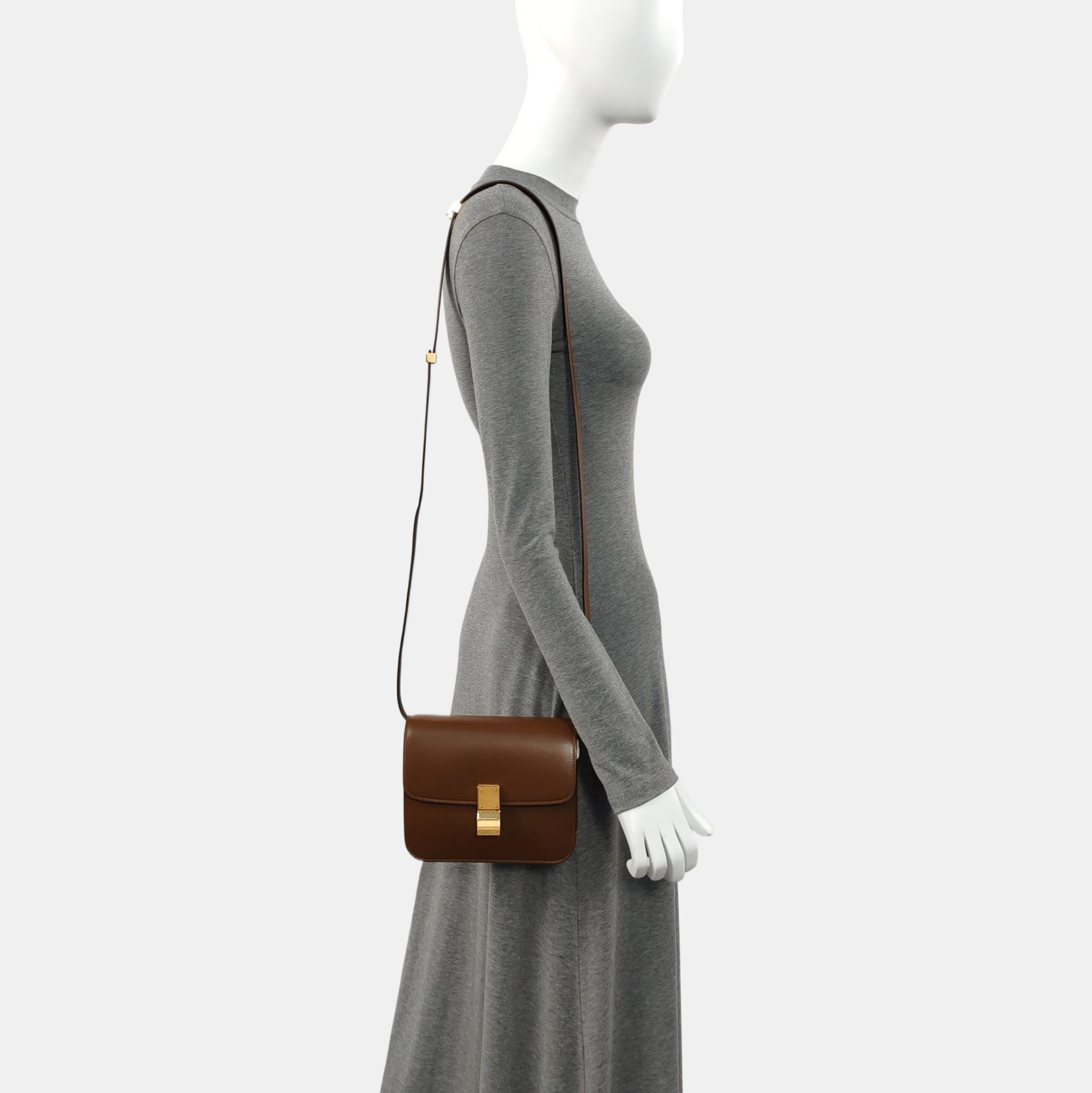 CLASSIC BOX Small Calfskin Brown