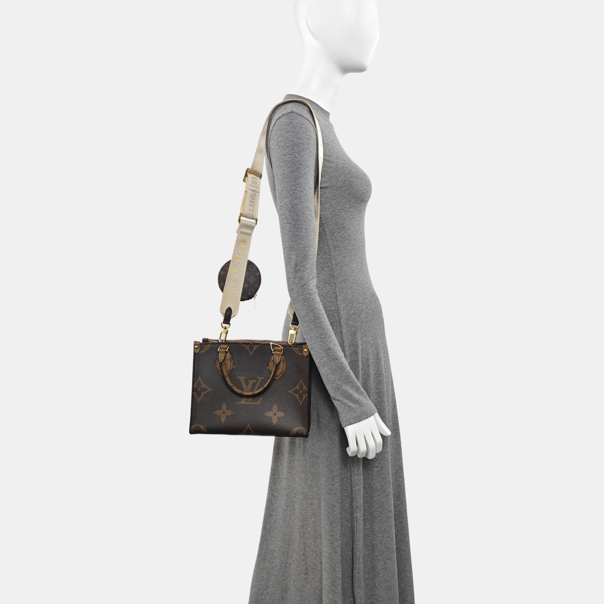 ONTHEGO PM Monogram Coated Canvas Brown