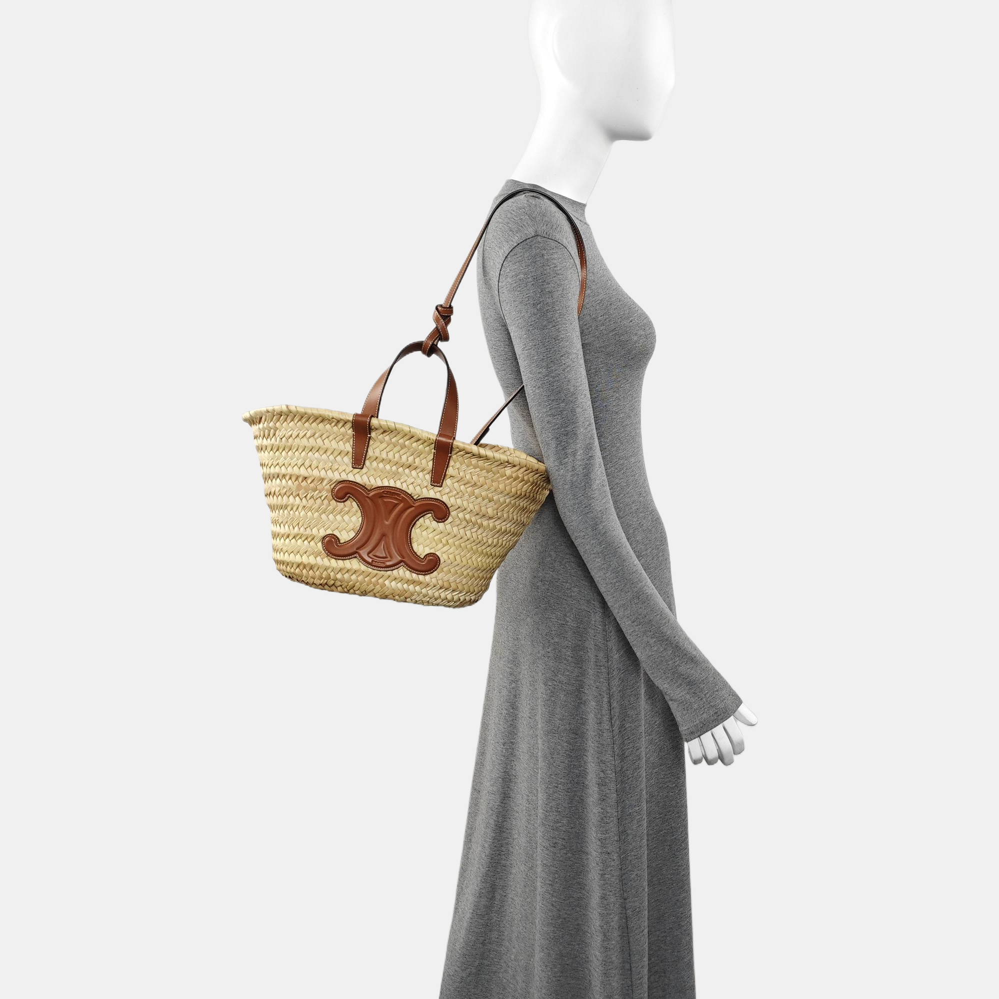 Authenticated pre-owned  TEEN TRIOMPHE CELINE CLASSIC Straw Beige - Shoulder Bag at Looply