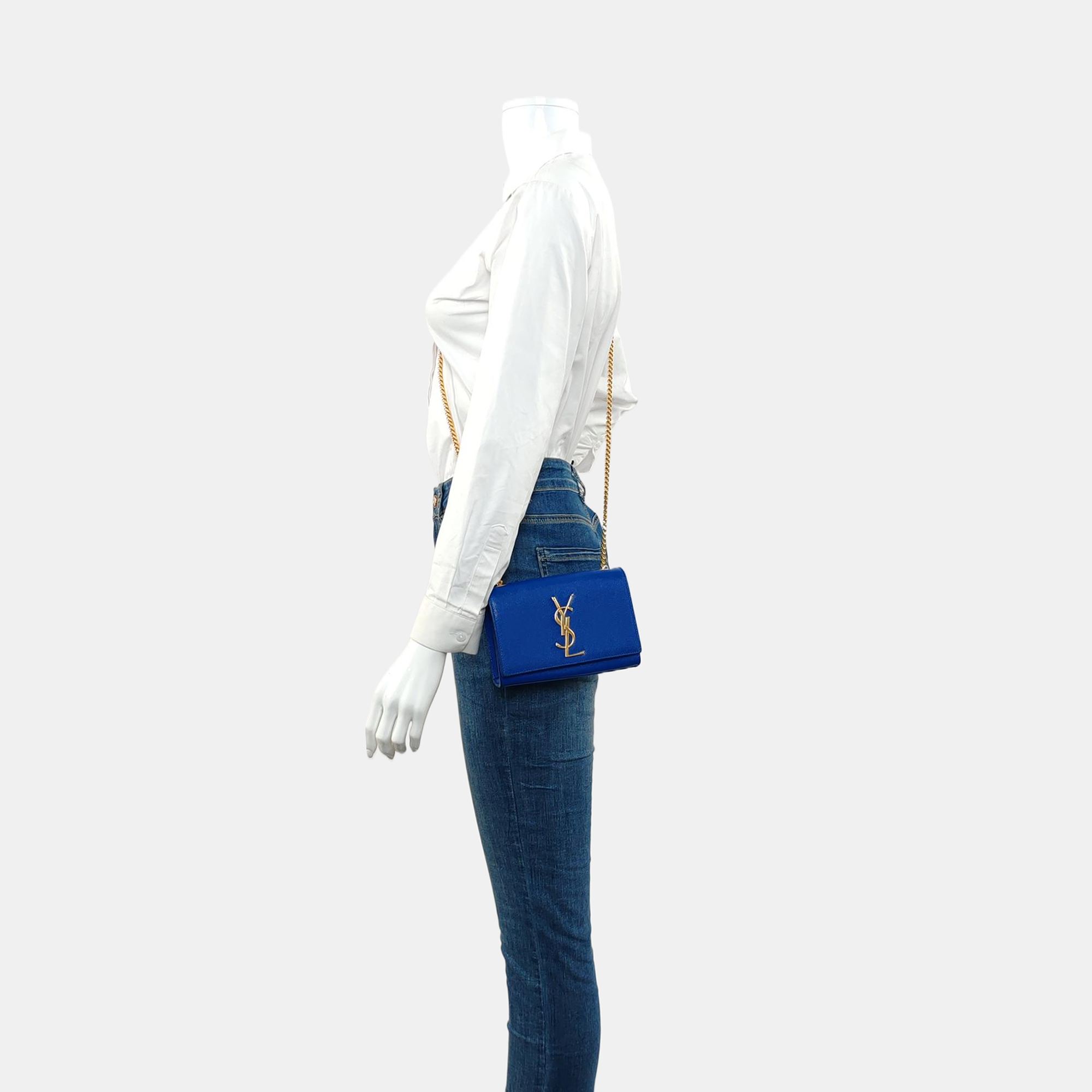 Authenticated pre-owned  KATE Mini Calfskin Blue - Shoulder Bag at Looply