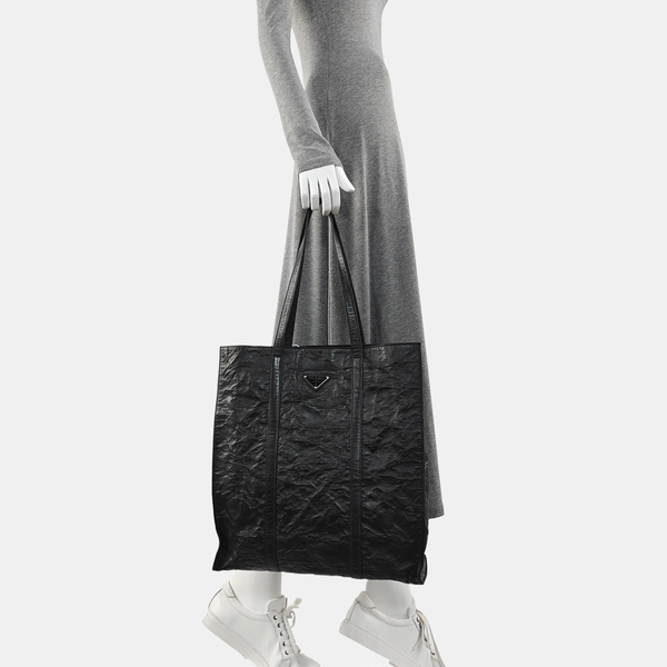Lambskin Top Handle Bag Black
