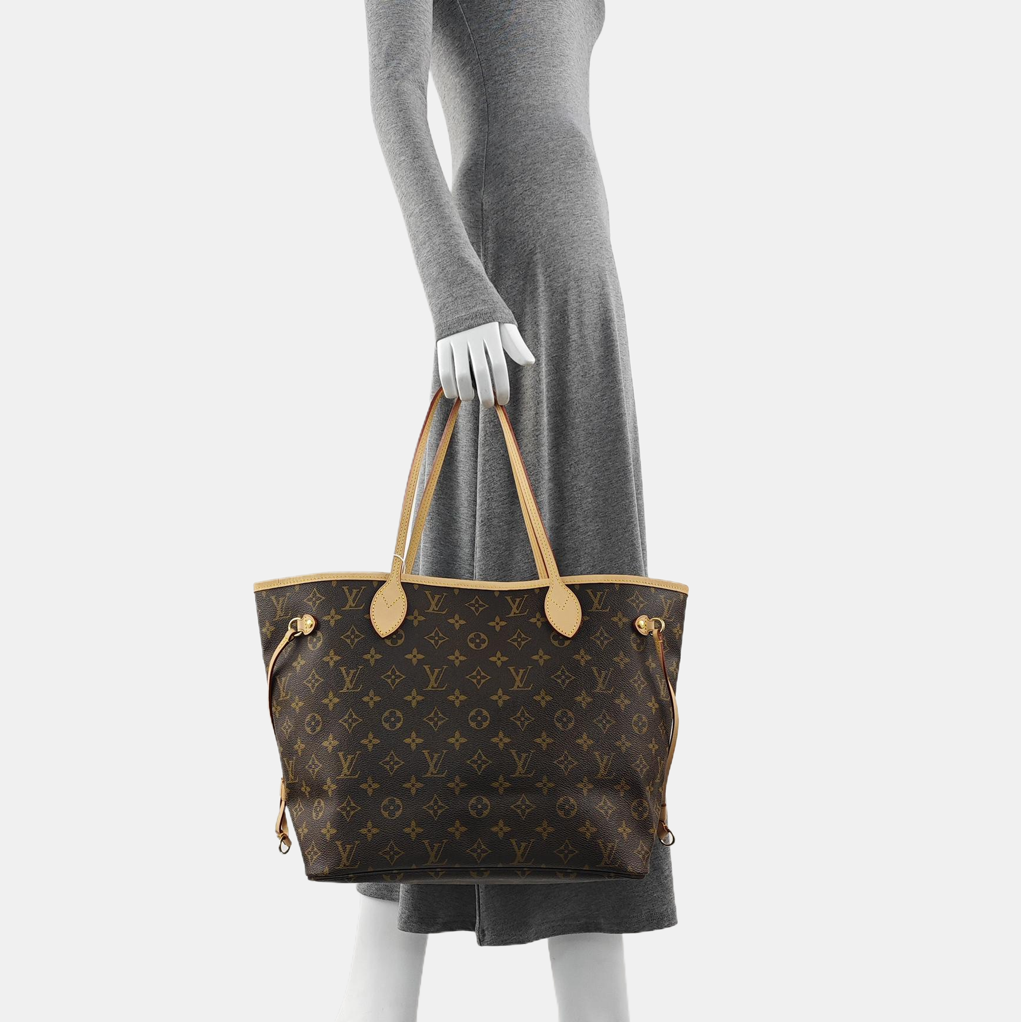 NEVERFULL MM Monogram Coated Canvas Brown