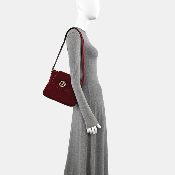 Suede Shoulder Bag Red