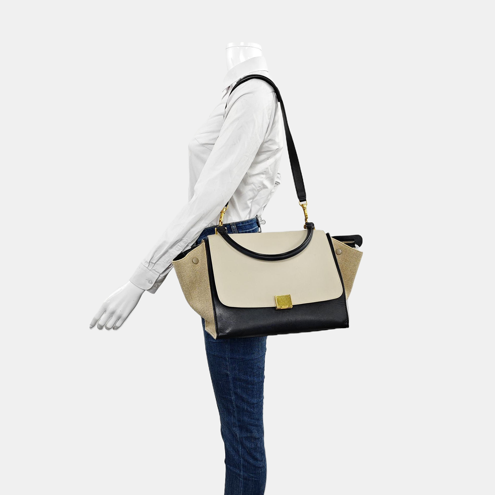 Authenticated pre-owned  TRAPEZE Medium Calfskin Multicolor - Shoulder Bag at Looply