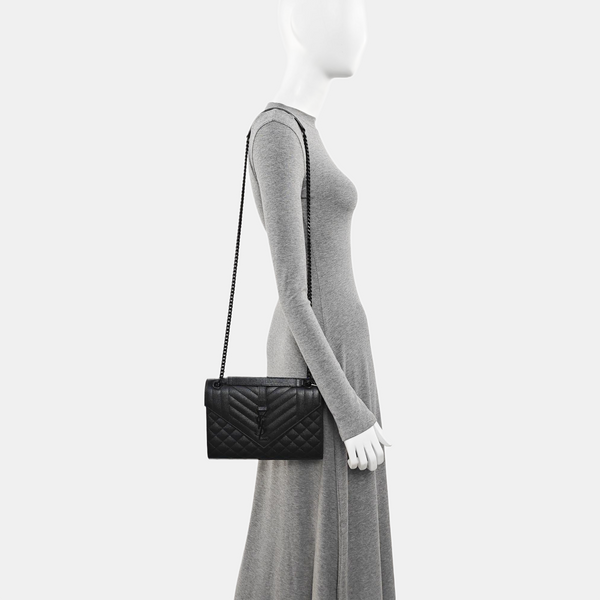 ENVELOPE Medium Quilted Calfskin Black